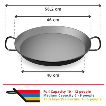 46 cm Stainless Steel Induction Paella Pan for 12 ppl Paella induction