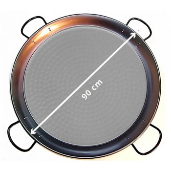 polished steel paella pan for outdoor use