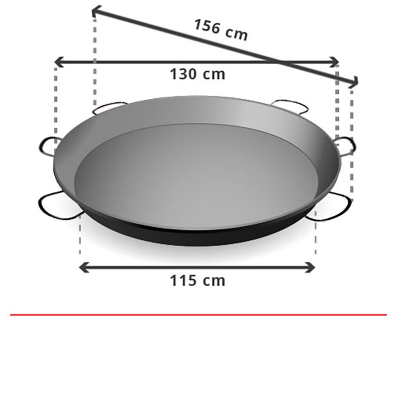 Carbon Steel Paella Pan for 200 People