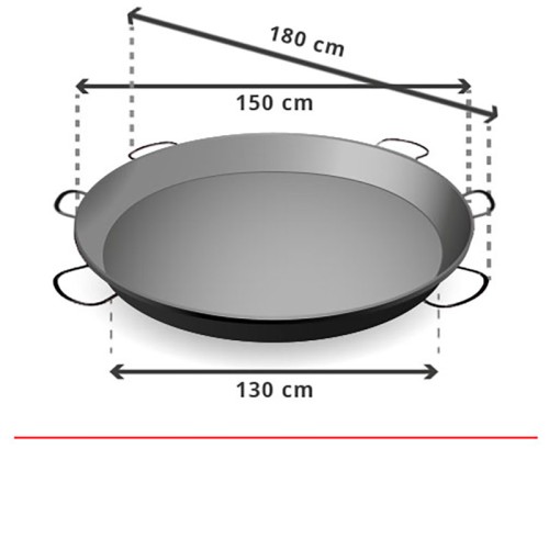 Carbon Steel Paella Pan for 300 People