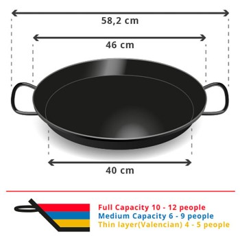 Enameled paella for 8-12 people