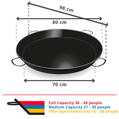 Enameled paella 40 people