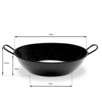 24 cm Enamelled Vitrified Steel Round Deep Dish for Paella Menax Deep Paella Pan Made in Spain 