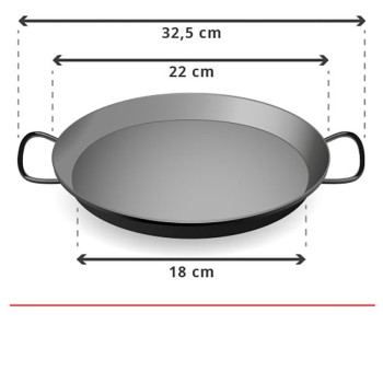 22 cm Carbon Steel Paella Pan or 22 cm polished steel pan