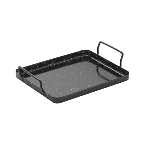 Rectangular enameled paella pan, enameled rice pan