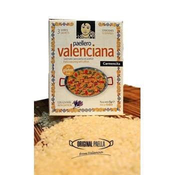 Large Valencian paella ingredients