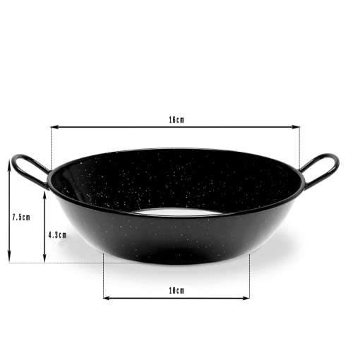 16 cm Enamelled Steel Deep Paella Pan for tapas