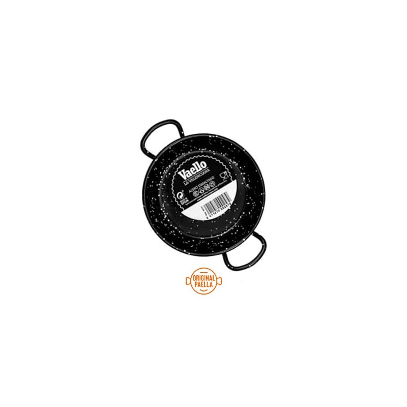 22 cm Enamel Paella Pan for 1 person Enamelled Steel Paella Pan