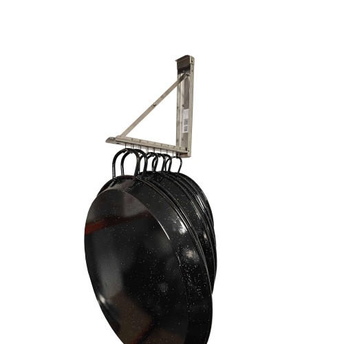 Foldable paella pan hanger