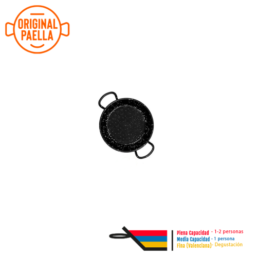 22 cm Enamel Paella Pan for 1 person Enamelled Steel Paella Pan