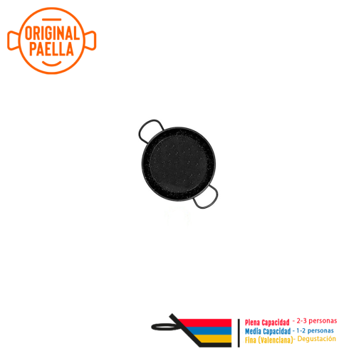 26 cm Enamel Paella Pan for 2 people Enamelled Steel Paella Pan