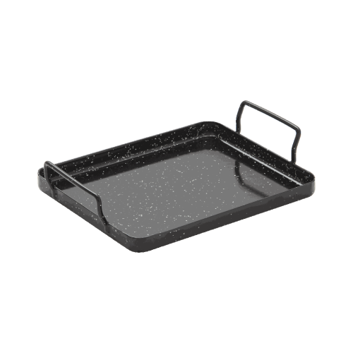 Rectangular enameled paella pan
