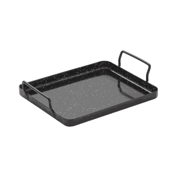 Rectangular enameled paella pan