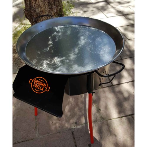 Barbecue, open fire enclosure and windshield paella burner