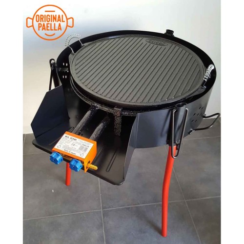Barbecue, open fire enclosure and windshield paella burner