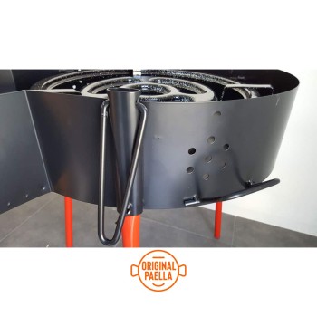 Barbecue, open fire enclosure and windshield paella burner