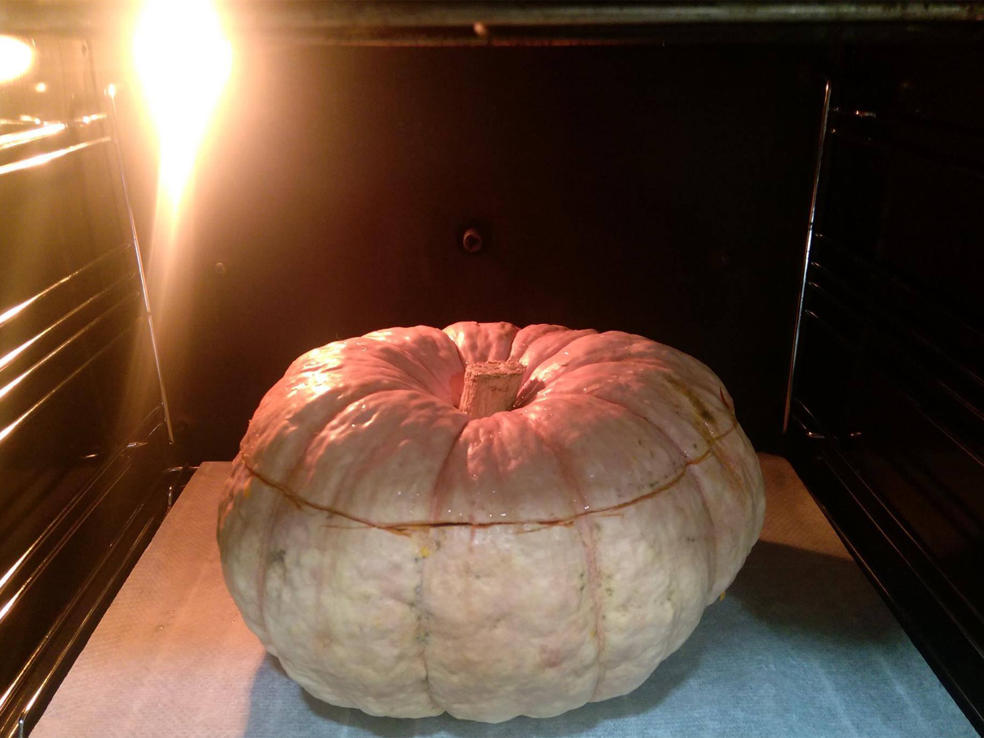 3.- Cook the pumpkin at 180 degrees