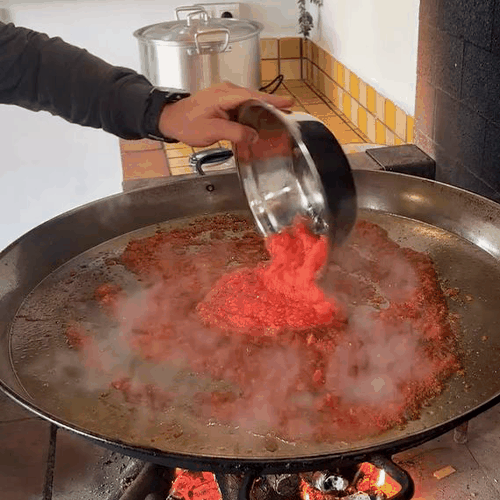 3.- We poach the vegetables