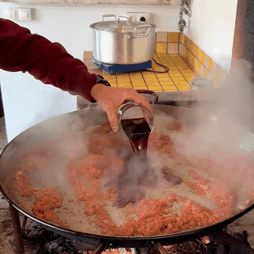 3.- We poach the vegetables