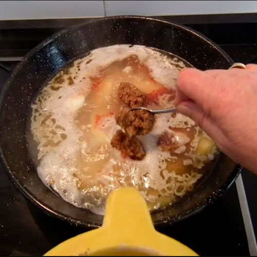 7.- Add the mince