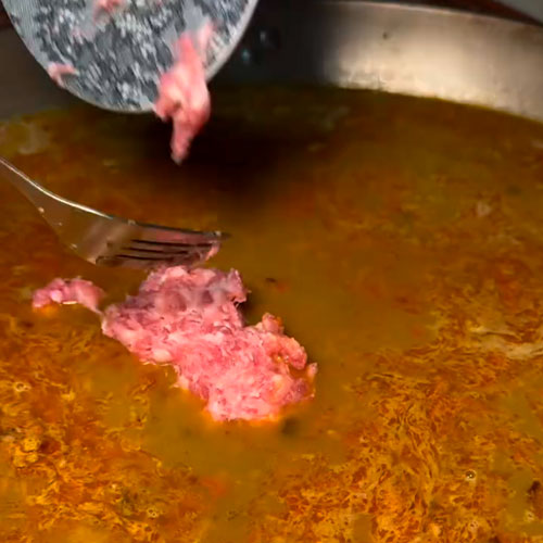 6.- Add water for cooking