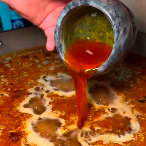 6.- Add water for cooking