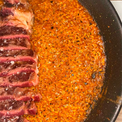 @vadearroces recipe: Matured beef ribeye rice