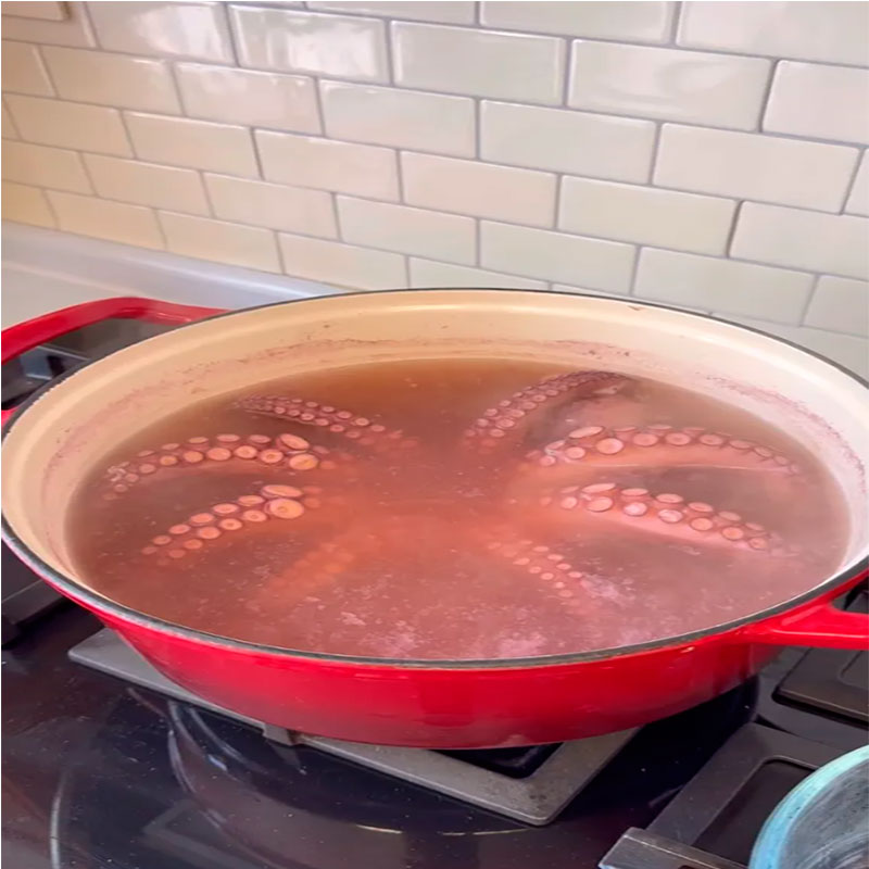 1.- Cook the octopus
