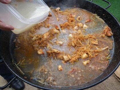 7. Add the fish broth