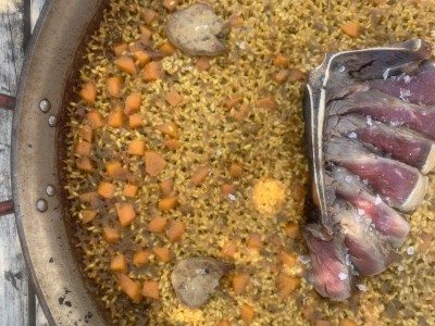 Recipe by @cris_riceandmeal: old cow ribeye rice with foie and pumpkin