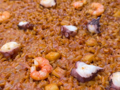 Recipe by @elchefkent: Octopus and red shrimp rice