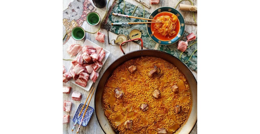 @ricepaella recipe: Kimchi rice with pork ribs