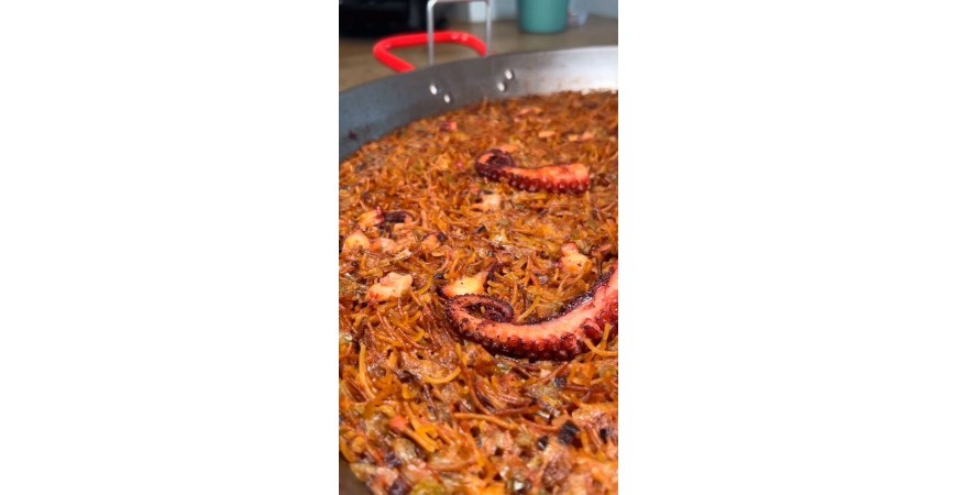 Recipe by _comeydisfruta_: Octopus and leek fideua