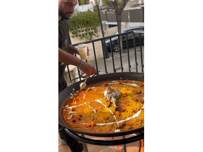 Recipe by @laninavalenciana: Lamb shoulder rice, baked sweet potato and pear aioli