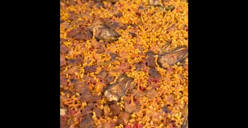 Receta de _comeydisfruta_: Arroz con presa Ibérica, setas y ajos tiernos