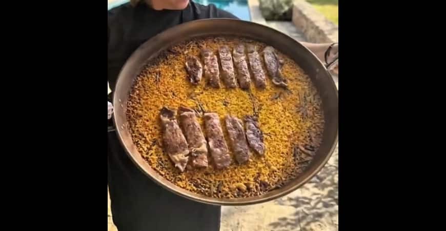 Receta de @virycheff: Arroz de Wagyu y ajos tiernos