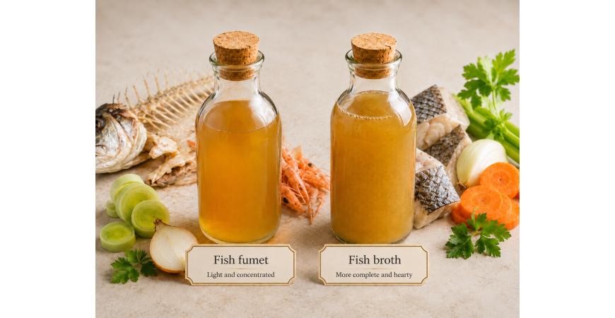 Difference between fumet and fish stock