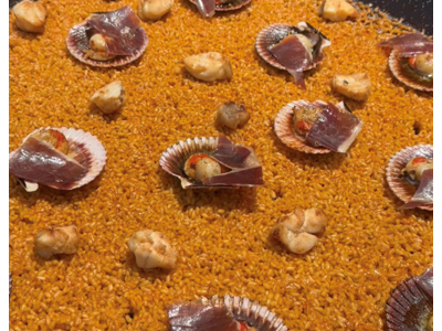 @fanaticook recipe: Scalloped rice with ham and monkfish