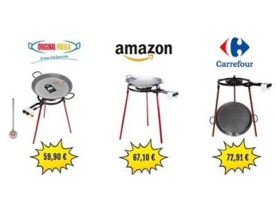 Where to buy the best paella kit at the best price, price comparison between Amazon, Carrefour and Original Paella.