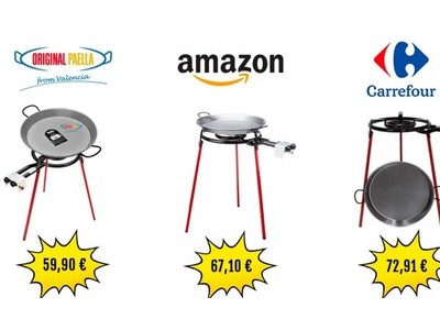 Where to buy the best paella kit at the best price, price comparison between Amazon, Carrefour and Original Paella.